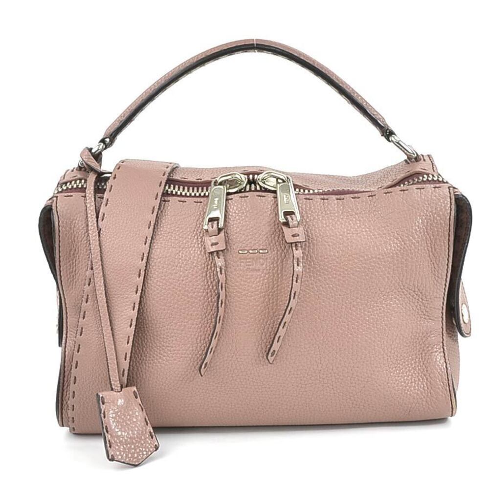 Fendi Selleria Ray leather shoulder bag pink beige